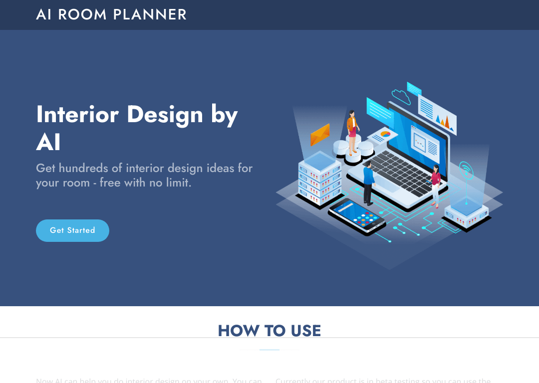 AI Room Planner homepage image