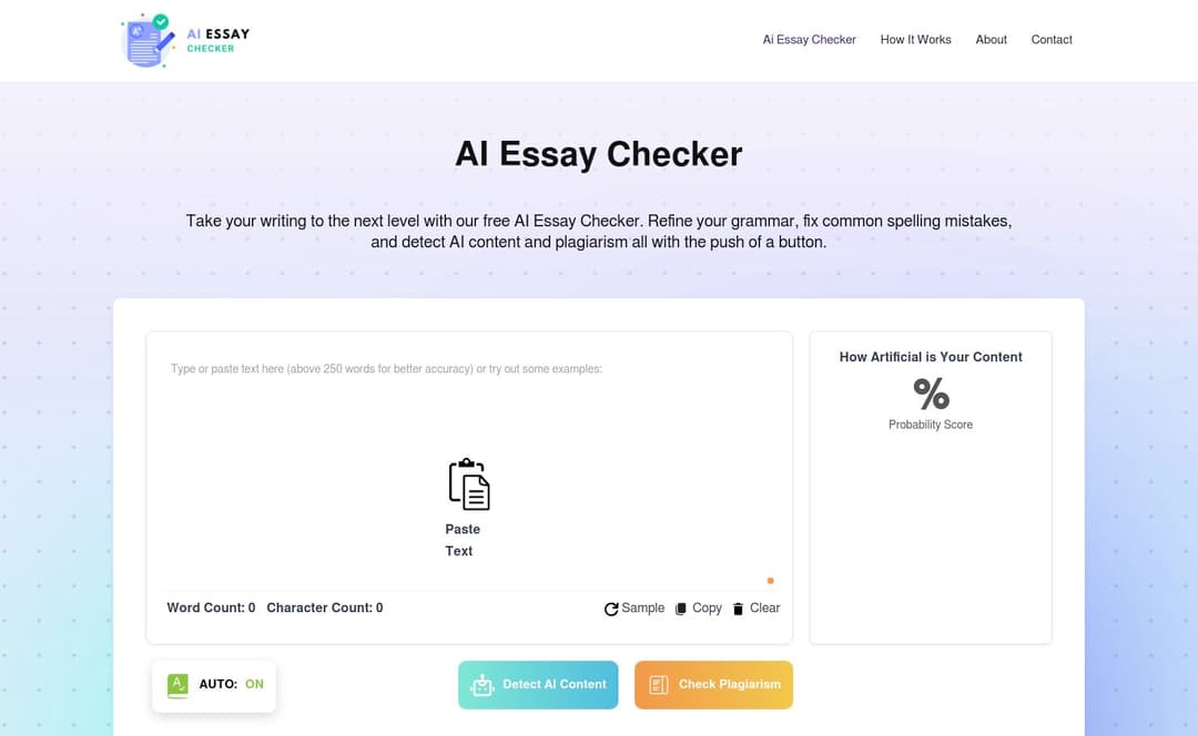 AI Essay Checker homepage image