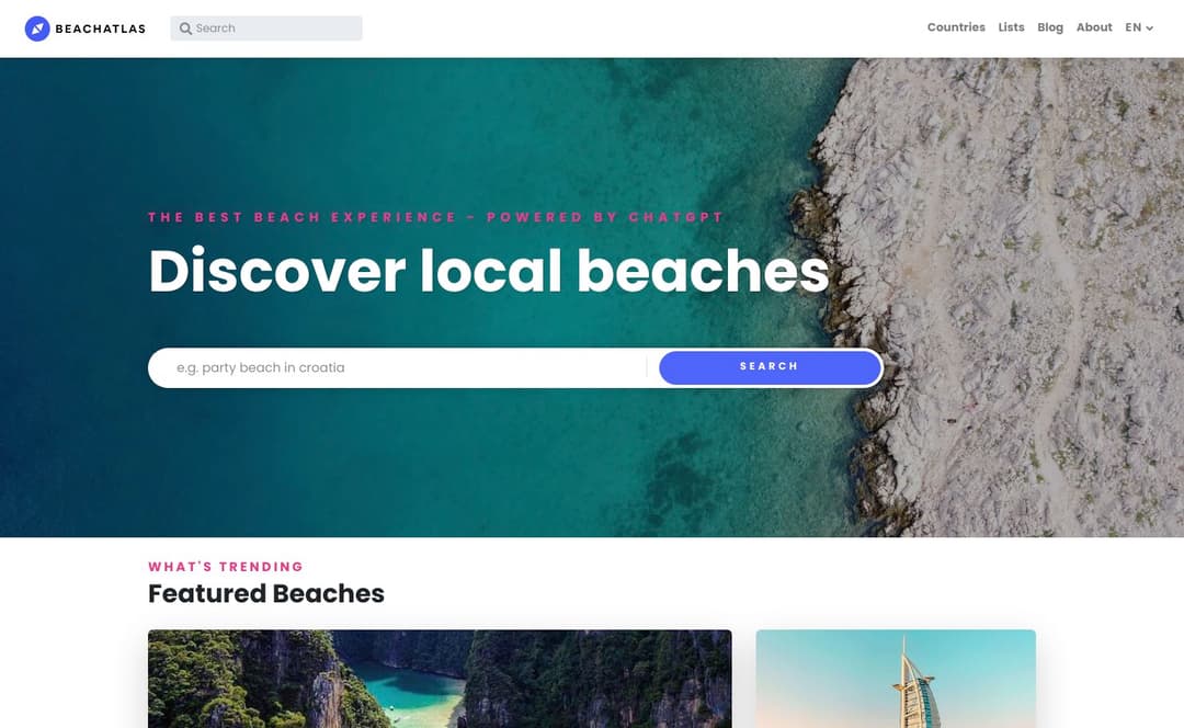 Beach Atlas homepage image