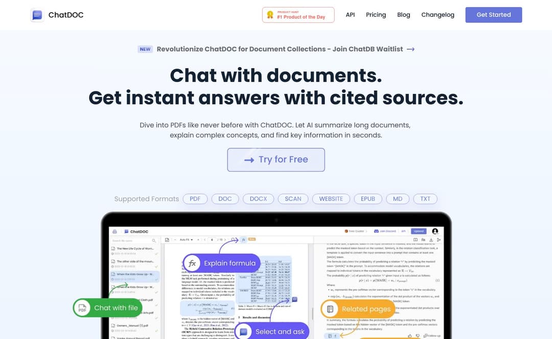 ChatDOC homepage image