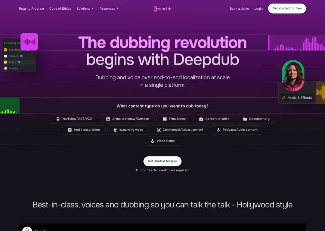 Deepdub homepage image