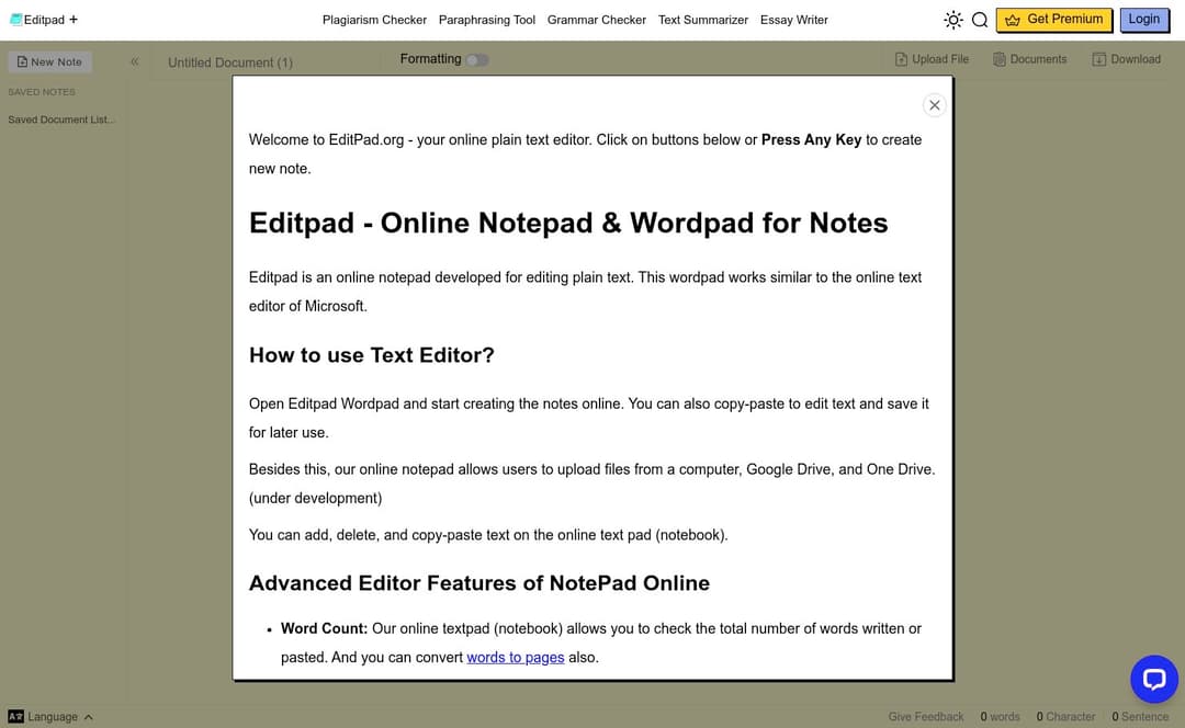 EditPad.org homepage image