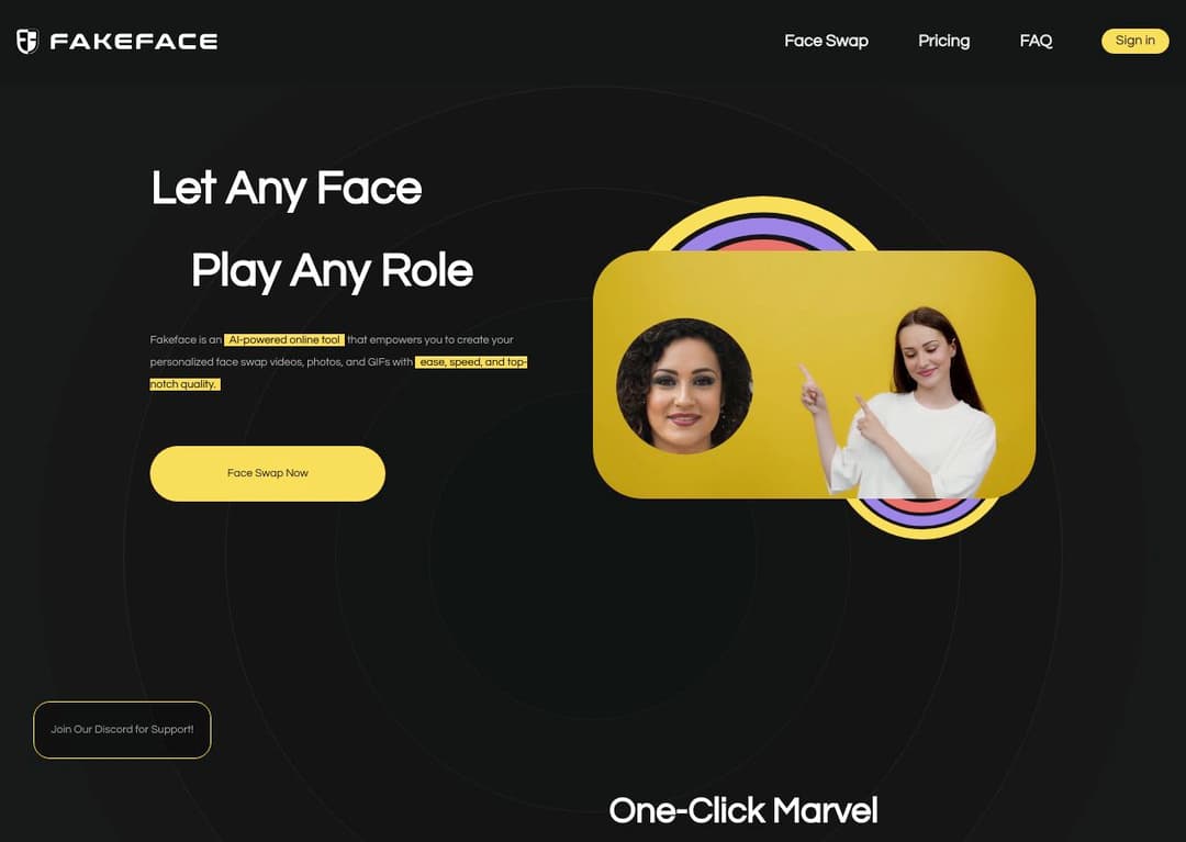 Fakeface homepage image