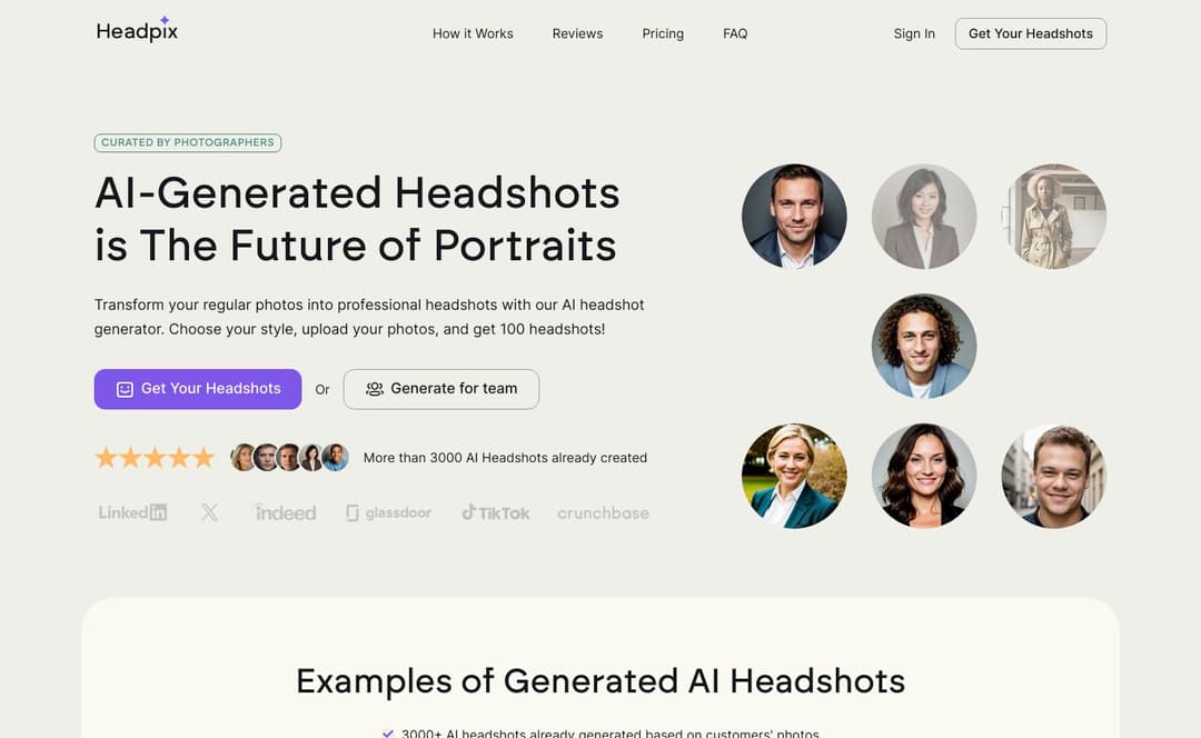Headpix AI homepage image