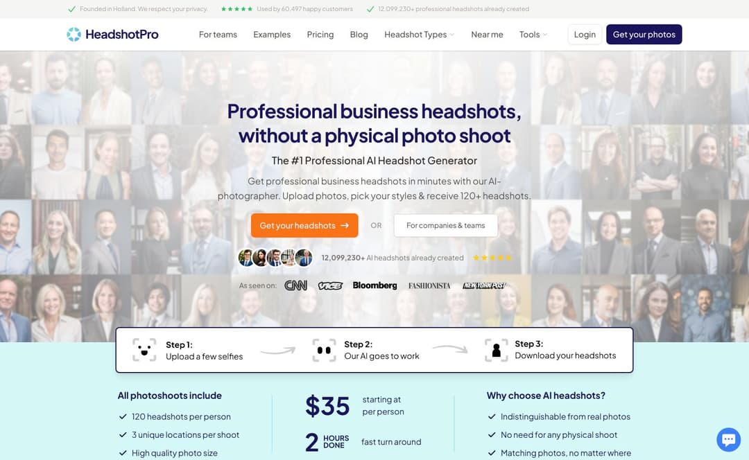HeadshotPro homepage image