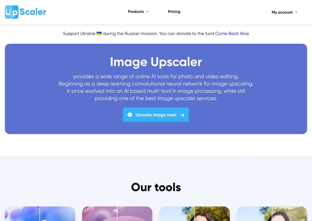 Image Upscaler homepage image