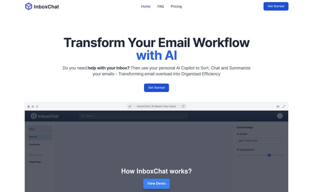 InboxChat homepage image
