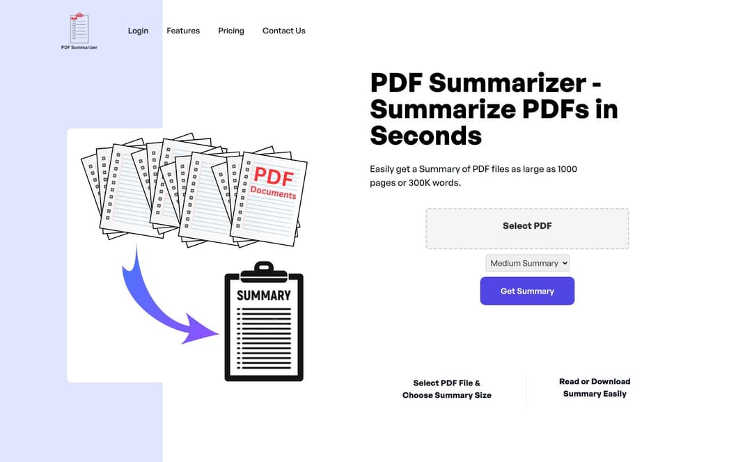 Large PDF Summarizer homepage image