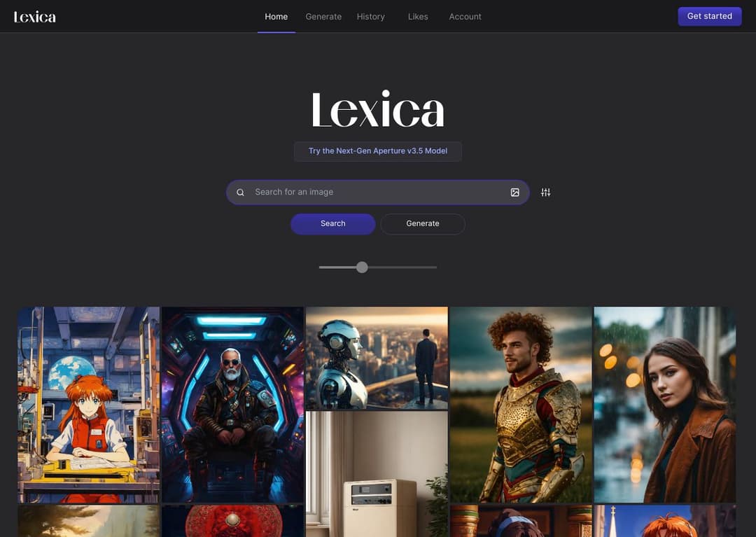 Lexica homepage image