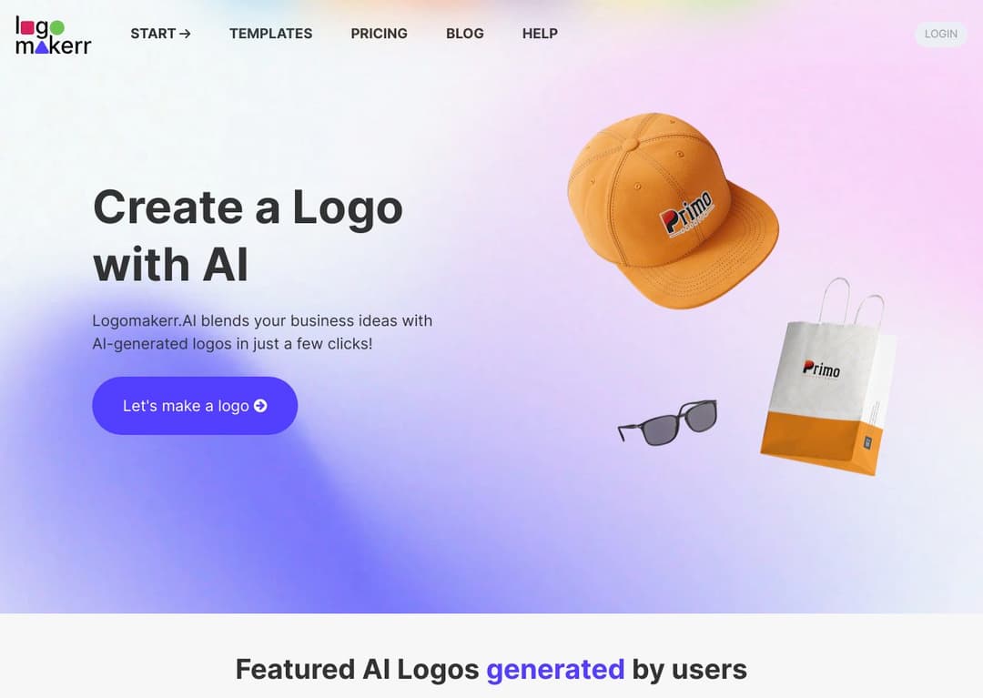 Logomakerr.ai homepage image