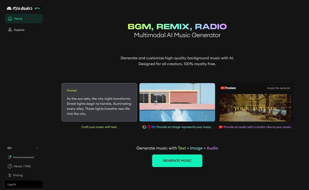 Mix Audio homepage image