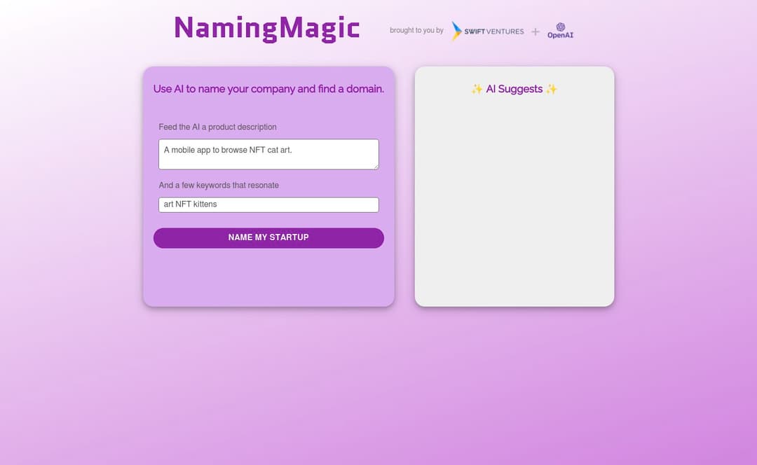 Naming Magic homepage image