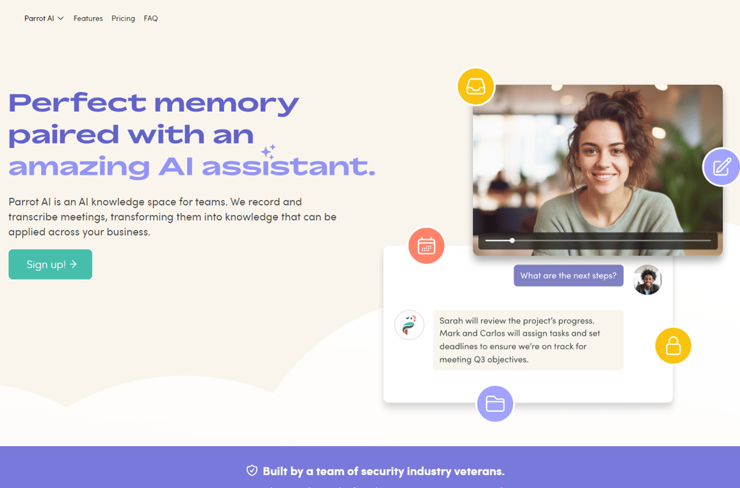 Parrot AI homepage image