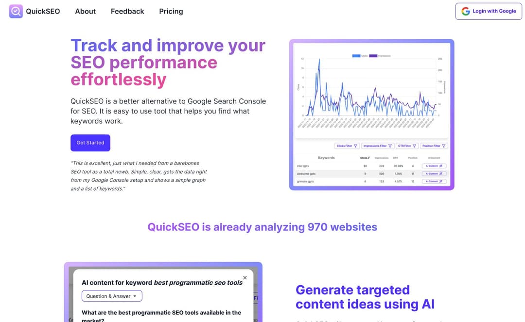QuickSEO homepage image