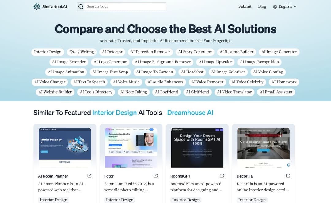 Similartool AI homepage image