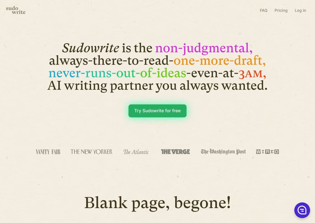Sudowrite homepage image