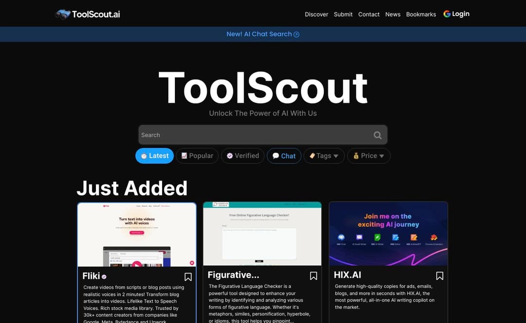 Toolscout homepage image