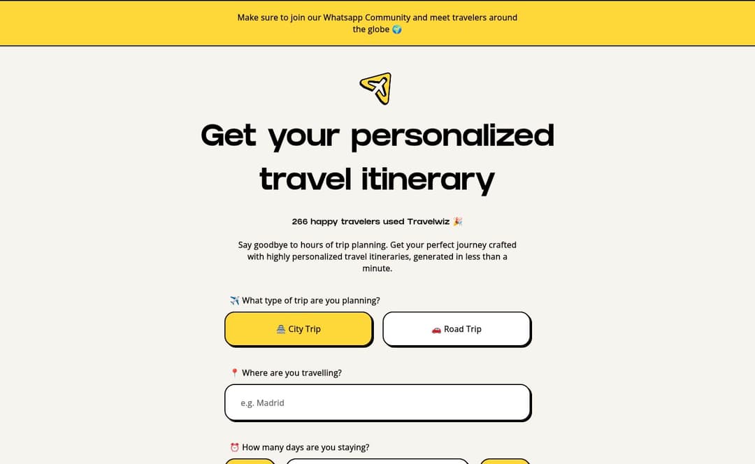 Travelwiz homepage image