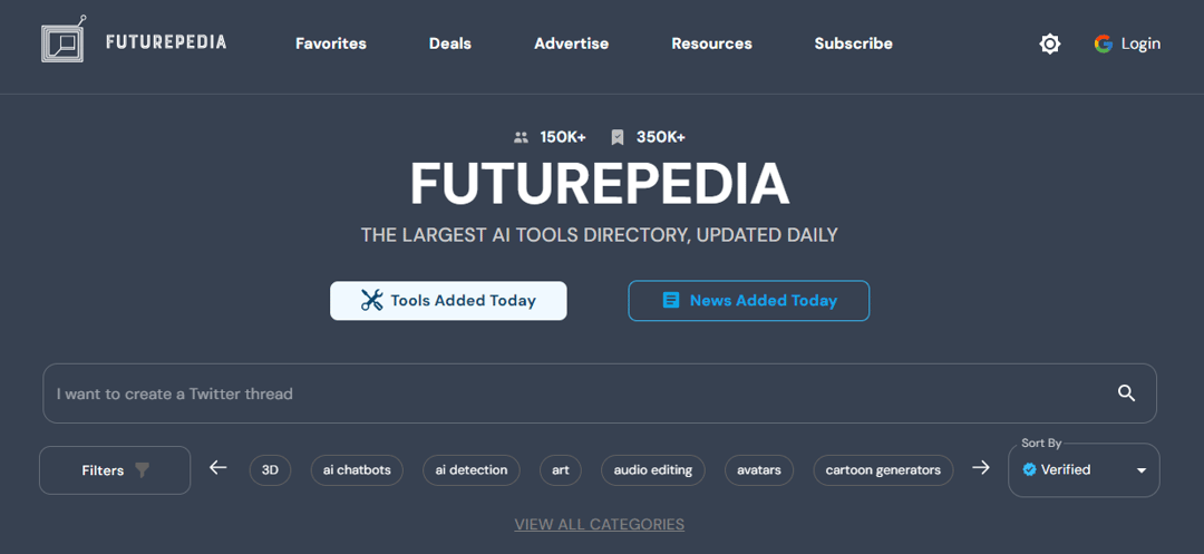 futurepedia homepage picture