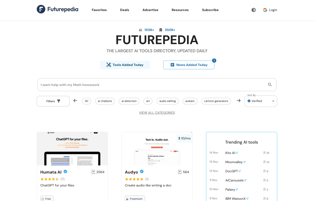 futurepedia_io homepage picture