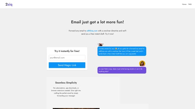 2siq - Effortless AI Email Replies