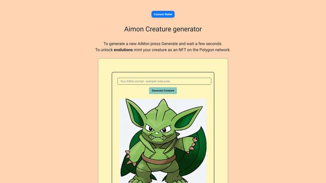Aimons.xyz AI-generated creatures