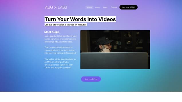 Aug X Labs AI video editing