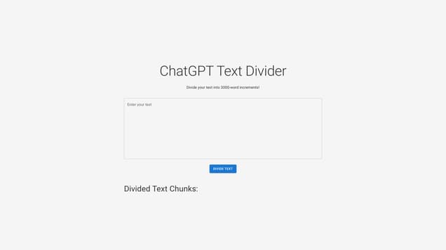 ChatGPT Text Divider
