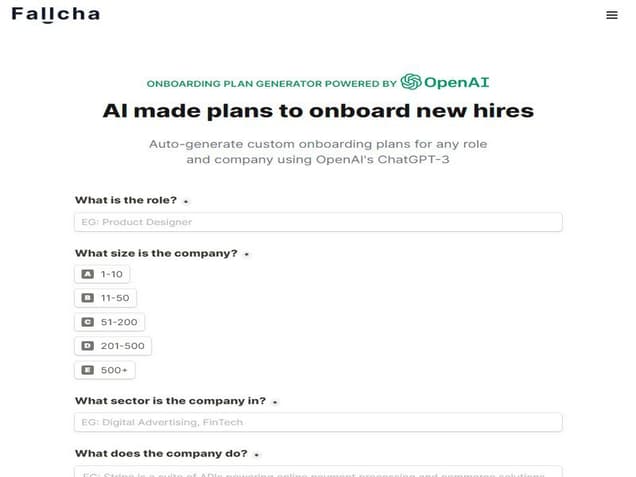 Fallcha AI Onboarding Plans