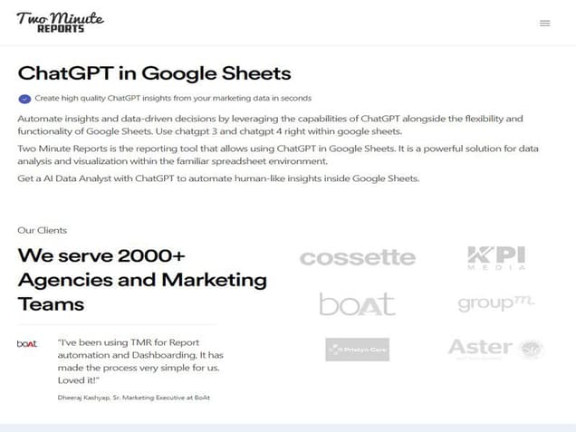 ChatGPT in Google Sheets