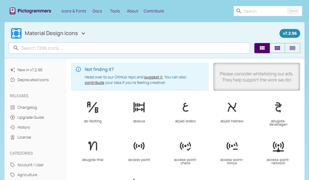 The Material Design Icons