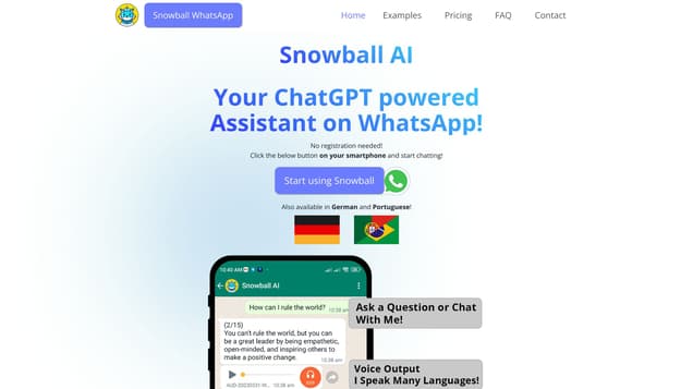 Snowball AI - ChatGPT in WhatsApp