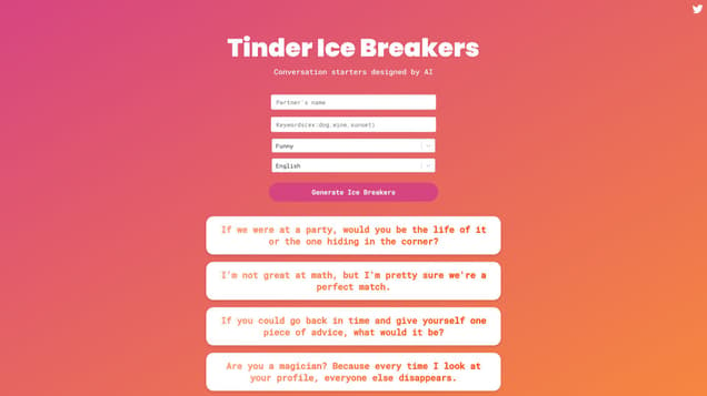 Tinder Ice Breakers