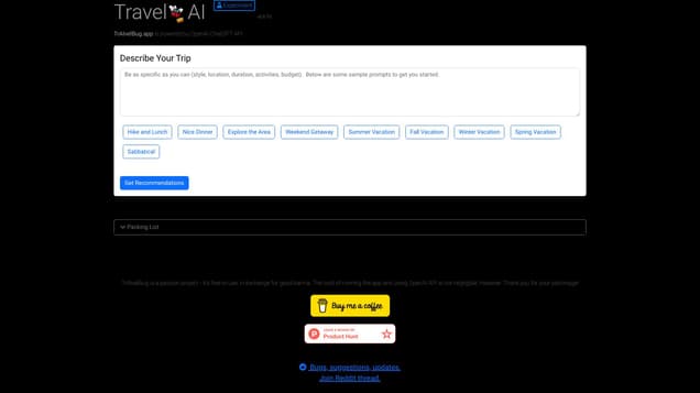 Travel Bug AI