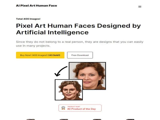 AI Pixel Art Human Face