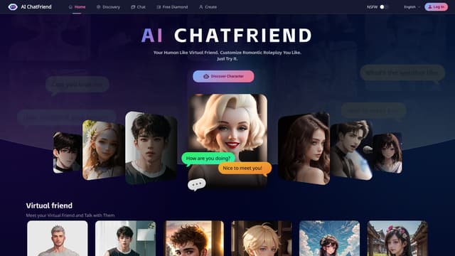 AI ChatFriend homepage image
