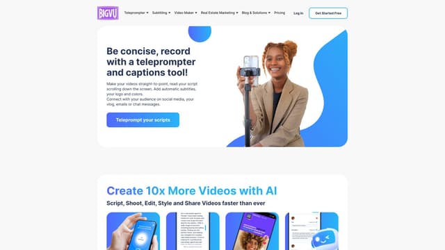 BIGVU : AI Tool Introduction, Price, Traffic, Pros Vs Cons, FQA, Use ...