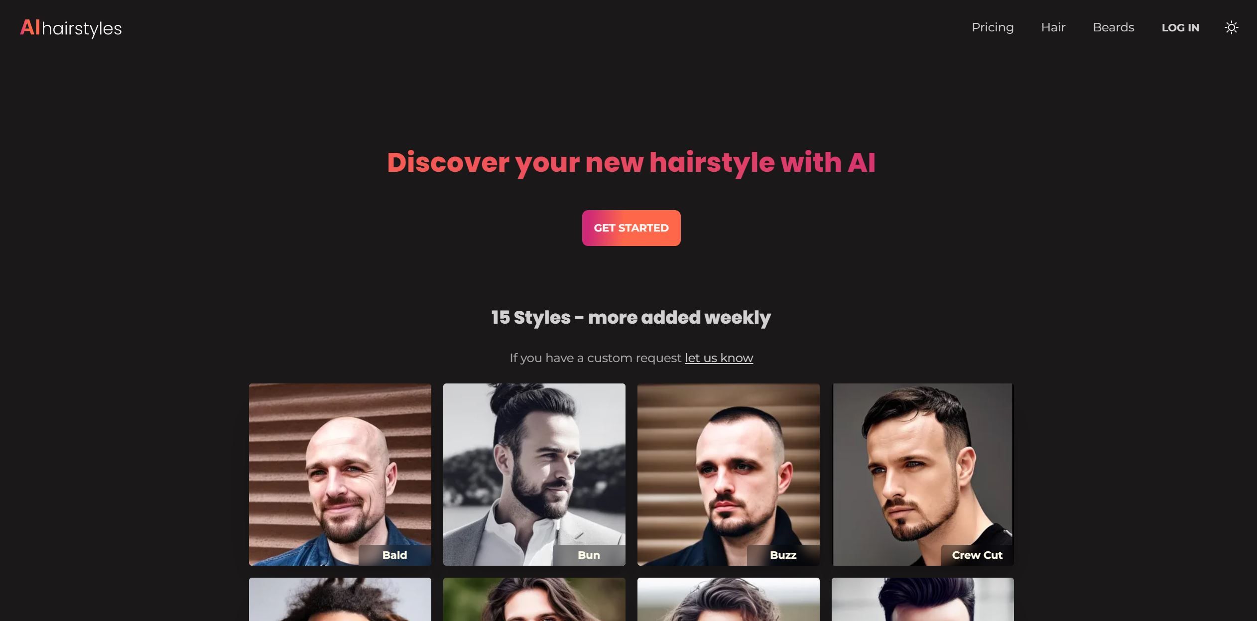 AI Hairstyles homepage image