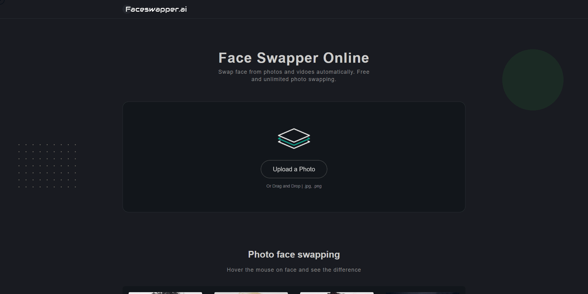 Faceswapper.ai homepage image