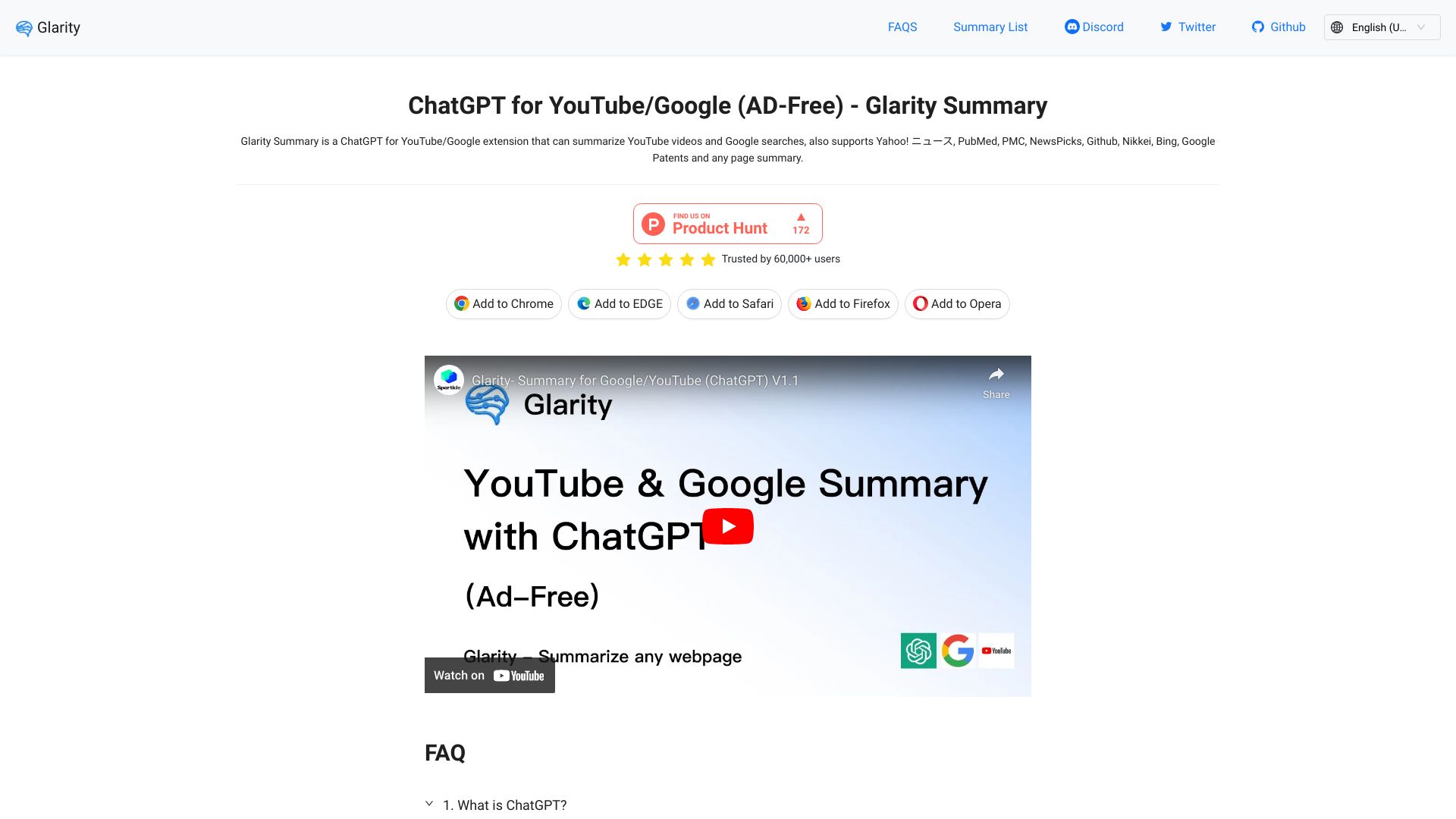 Glarity - Summarize Google and YouTube icon