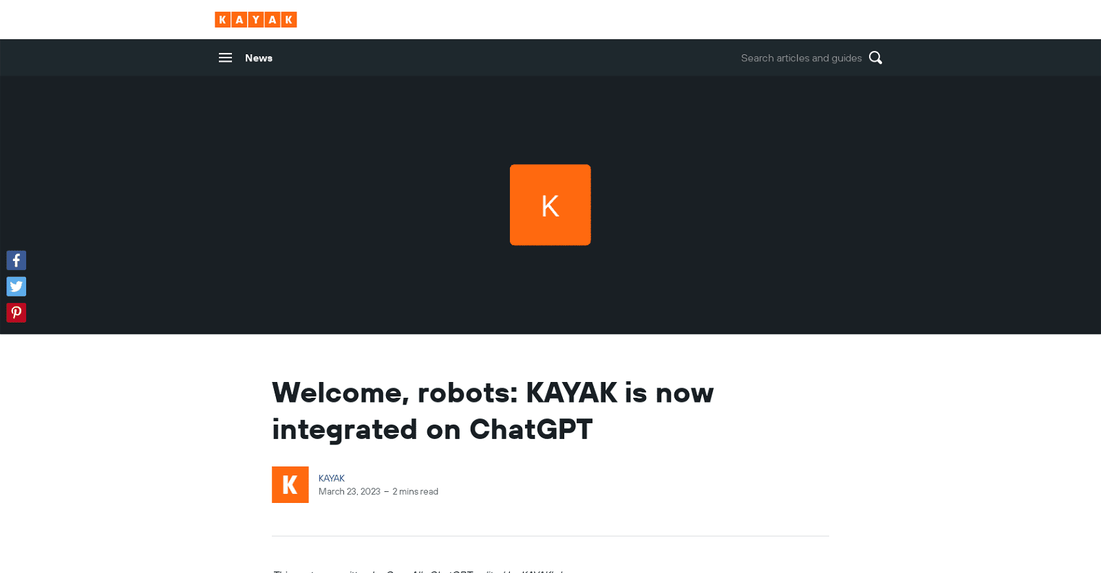 KAYAK on ChatGPT homepage image
