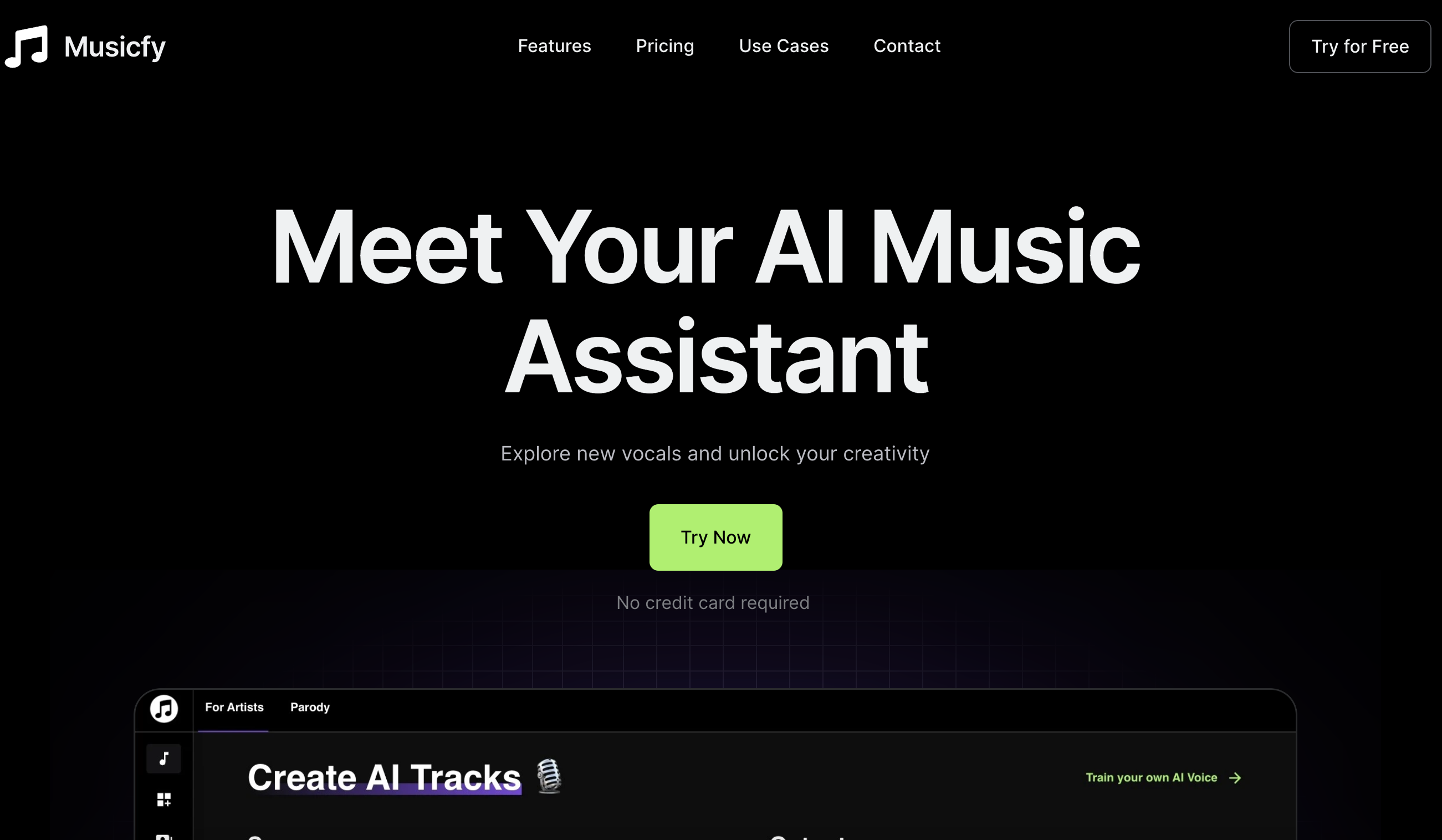Musicfy homepage image