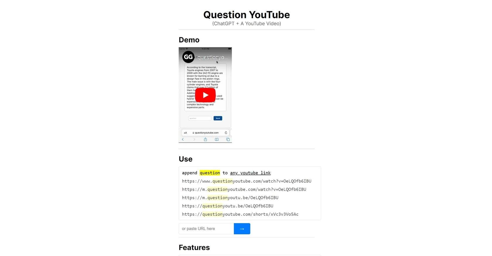 Question Youtube icon