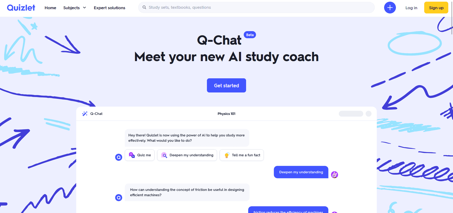 Quizlet AI Tools homepage image