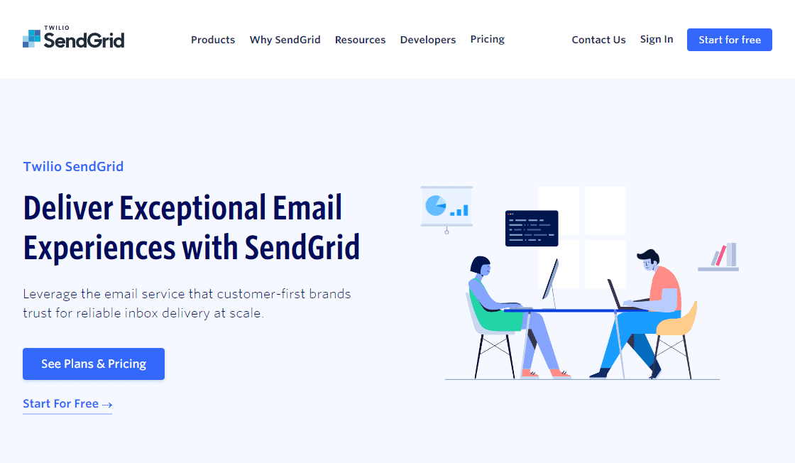 SendGrid homepage image